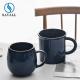 Restaurants Transitional Blue Porcelain Mugs Ceramic Cup With Handle