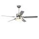Silver 52in DC Motor Ceiling Fans With Lights / 5 ABS Blades