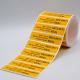 70um 1.5mil Tamper Proof Seal Security Sticker Matte Yellow Semi Transfer For Checkerboard
