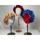 53cm Reversible Silk Sleeping Cap , Double Layer Satin Bonnet For Curly Hair