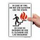 Laminated Aluminum Fire Exit Staircase Signage Do No Use Elevator Safety Warning