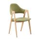 Nordic fashion creative solid wood dining chair cloth art leisure chair simple back armchair coffee restaurant A chair