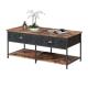 Coffee Table With Fabric Drawers, Industrial Coffee Table, Rustic Coffee Table Furniture, ULVT22H