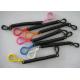 Stretchable Black Spring Key Coil Clips Colorful Blub Plastic Hook and Snap Hook