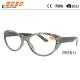 Hot sale style of reading glasses with plastic frame ,pattern in the temple and frame ,suitable for men and women