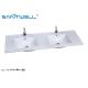 AB8003-150D Sanitary Ware White Ceramic Sink / Easy Clean Double Wash Basin