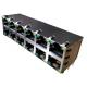 DA4T103N3 Stacked RJ45 10/100/1000 Base-T 2x6 Integrated Magnetics Connector