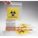 Biohazard LDPE lab specimen zipper bag customized Printing medicine bags,