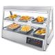 2-Tray Electric Hot Glass Food Warmer Display Showcase Temperature Range 30-85 Degrees