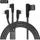 3 IN 1 Magnetic Nylon Braided USB Data Transfer Cable For Games Mobiles Pads And Tablets