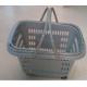 Stackable Rolling Plastic Hand Shopping Basket / Grocery Basket With Wheels