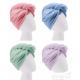 Custom Wholesale Fast Dry Absorbent Wrapped Twist Microfiber Hair Turban Towel with Buttons