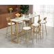 Contemporary Golden Stainless Steel Bar Stool with backrest for Club Cafe