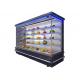 4 Shelves Supermarket Multideck Open Chiller For Vegetables Fruit Meat Display