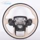 Full Smooth Leather Land Rover Steering Wheel Round White Plain Weave