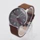 Genuine Leather Mens Stainless Steel Watch Engrave On Wood Dials Brown