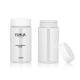 Clear Cylindrical Plastic Bottle With White Cap 210ml  120ml