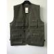 vest, waistcoat, mens vest, 100% polyester, washed fabric, fishing vest, olive, S-3XL