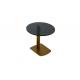 Black Round Dining Table Metal Base Restaurant Dining Table OEM For Indoor Use