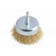 Fine Stem Mounted Crimped Wire Cup Brush With Hex Shank Applied Edge Blending