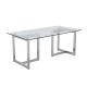 Qiancheng Stainless Steel Glass Top Dining Table 70x36x30inch No Folded