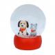 80mm Cute Dog Snow Globe For Santa Decoration