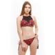 Womens Padded Push-up Bikini Set Mesh Patchwork Swimsuit Bathing Suit Halter Bandag