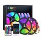 12V 50ft 15M 5050 RGB LED Strip Music Sync Color Changing with Remote and App Control