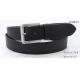 Woven Pattern PU Taupe Mens Black Leather Belt With Silver Buckle 3.45cm Width
