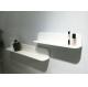 Contemporary  Wall Mounted Shelf  White Man Made Stone Shelf for bathroom