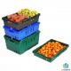 Lightweight 18L Plastic Fruit And Vegetable Crates / Stacking Plastic Crates With Handle
