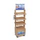 Natural Pinewood Cosmetic Display Stand Custom Wood Display Cases With Wheels