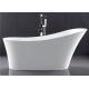 Space Saving Acrylic Pedestal Tub Freestanding Oval Tub In Small Space