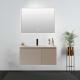 Smart Light Mirror Wood Bathroom Vanity Nano Rock Integrated Basin