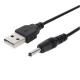 USB to 2.5 mm/0.7 mm 5 Volt 2A DC Barrel Jack Power Cable Type-H DC USB Extension Cable 1m 3 feet Elbow Design