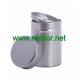 silver plain round tea tin can with airtight double lids