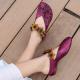 S004 2020 spring and summer new leather hollow flower velcro women's shoes round toe ethnic style handmade single shoes