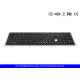 Waterproof Black Metal Panel Mount Keyboard With Trackball , Function Keys And Number Keypad