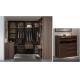 Custom Furniture Walnut wood Built Walk in Wardrobe Closet with Cloth display racks and Storage Cabinets