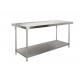 Restaurant / Hotel Commercial Catering Equipment Two Layer SS Kitchen Work Table