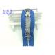 Decorating Denim Clothing Closed Ended Metal Zips , High Polished Double Ended Zip