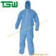 Blue SMS Disposable Chemical Coveralls With Elastic Wrist