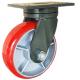 2 Tons 2000kgs 8'' Red PU Polyurethane Wheel With Cast Iron Caster