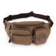 Mens Three Pockets Canvas Waterproof Fanny Pack Waist Bags With Adjustable Strap