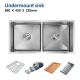 Rectangular Undermount Stainless Steel Kitchen Sink 16 Gauge 50/50 88x45