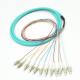 Ribbon Fan Out Type Fiber Optic Pigtail G655 12 Core 1260-1650nm Wavelength