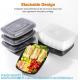 Compartment Meal Prep Container Pack - 32oz Food Storage Containers With Lids - Microwave, Freezer And Dishwasher