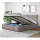 Upholstered Full beds Gas Lift Up Storage Platform Bed Frame with Wooden Slat Support