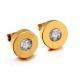Yellow Gold Plated Stainless Steel Trendy Stud Earrings For men and Women Inlaid With AAA CZ Zircon Stone