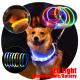 Training Leather Dog Collars Colorful LED Flashing Puppy Collar